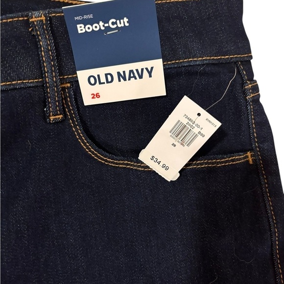 NWT Old Navy Mid-Rise Boot-Cut Jeans in Deep Blue - Picture 2 of 7